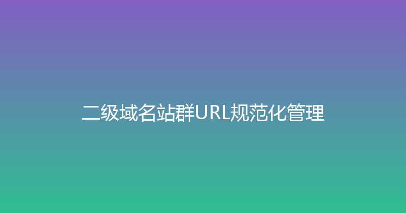二级域名站群URL规范化管理 封面图