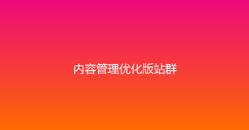 内容管理优化版站群 封面图