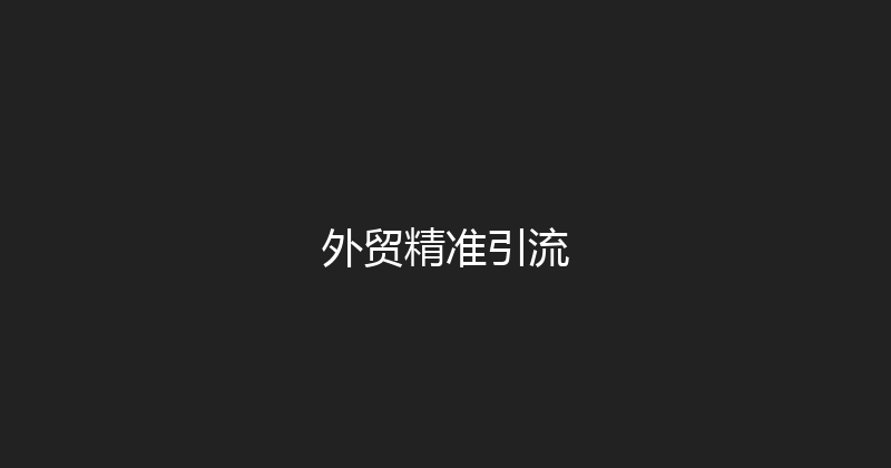 外贸精准引流 封面图