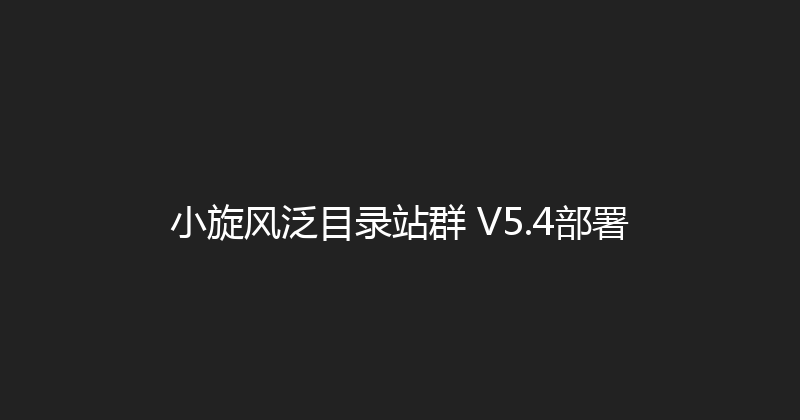 小旋风泛目录站群 V5.4部署 封面图