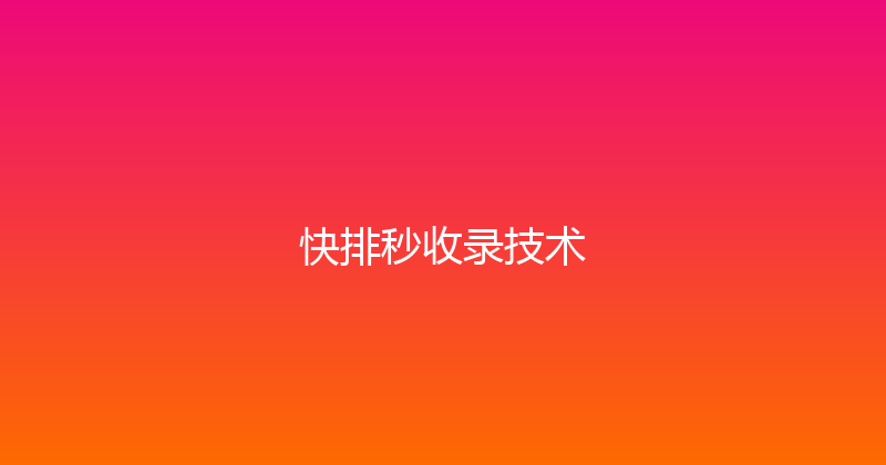 快排秒收录技术 封面图