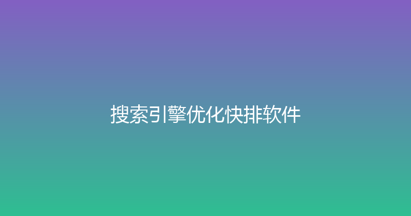 搜索引擎优化快排软件 封面图