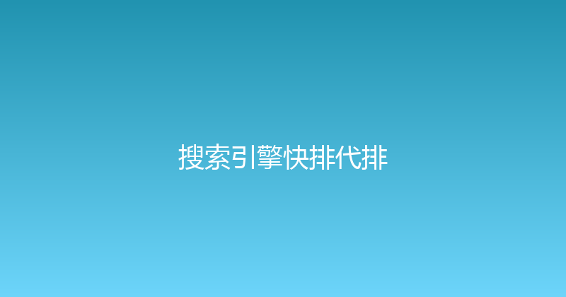 搜索引擎快排代排 封面图