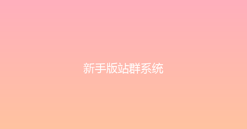 新手版站群系统 封面图