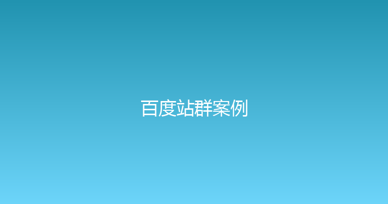百度站群案例 封面图