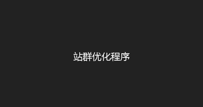 站群优化程序 封面图