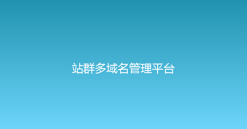 站群多域名管理平台 封面图