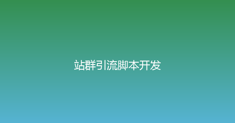 站群引流脚本开发 封面图