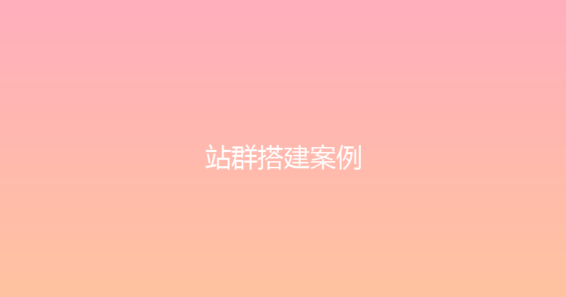 站群搭建案例 封面图