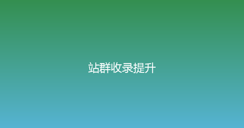 站群收录提升 封面图