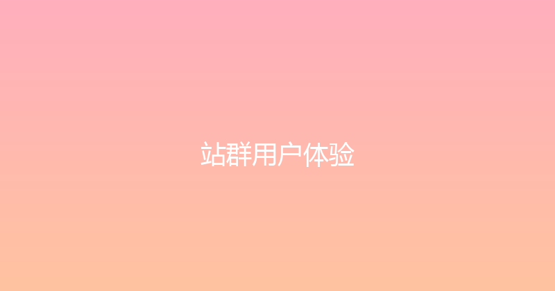 站群用户体验 封面图