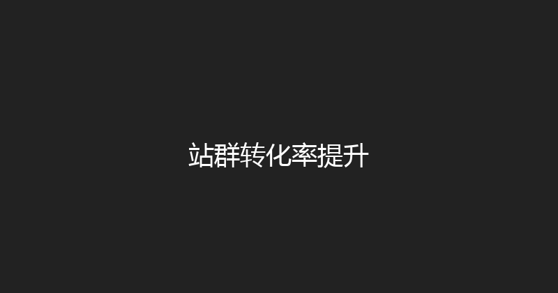 站群转化率提升 封面图
