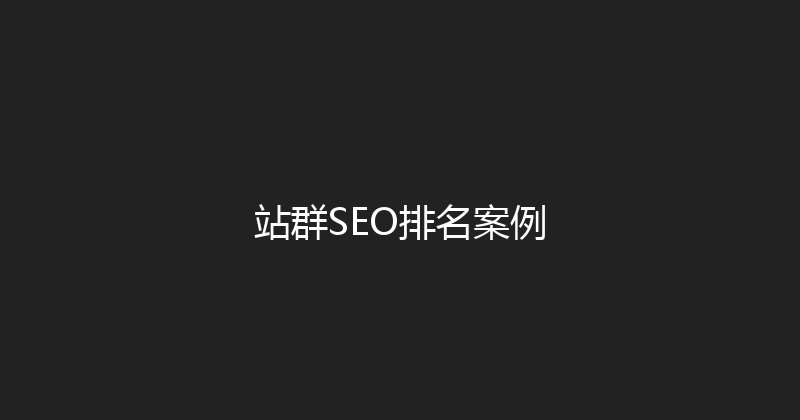 站群SEO排名案例 封面图