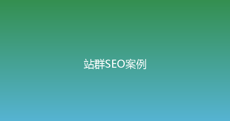 站群SEO案例 封面图