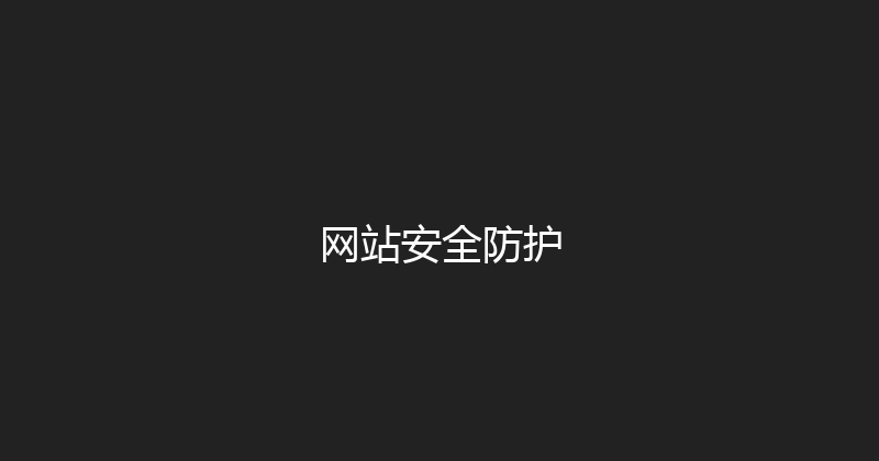 网站安全防护 封面图