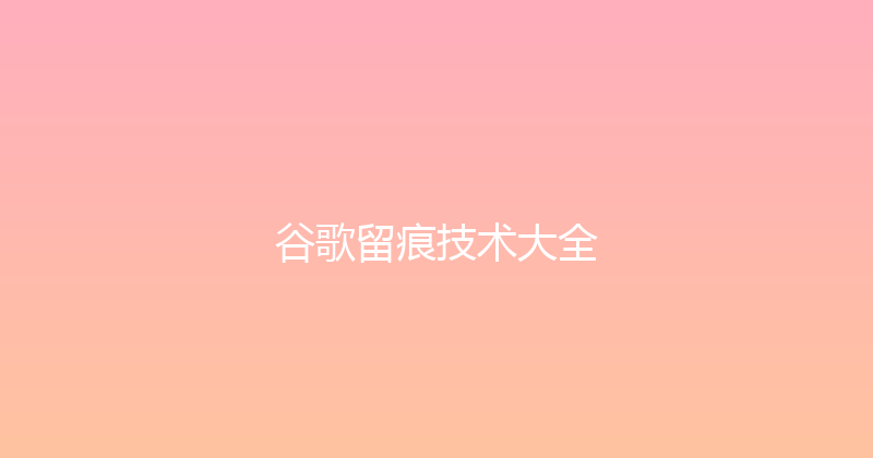 谷歌留痕技术大全 封面图