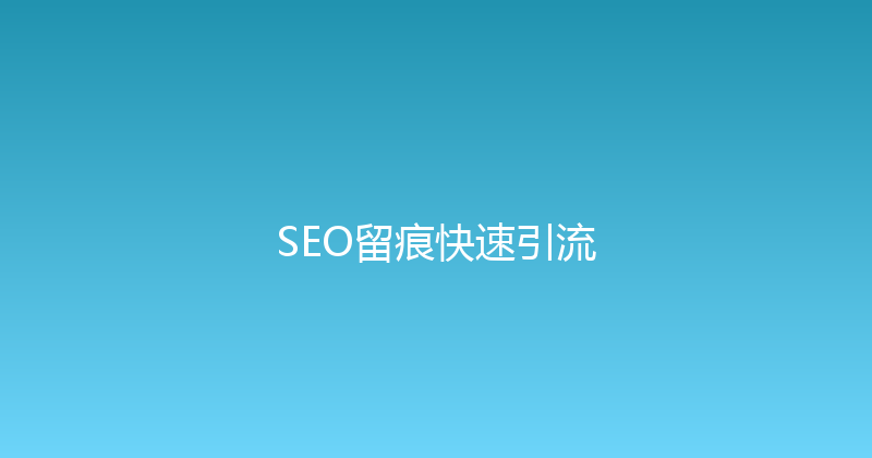 SEO留痕快速引流 封面图